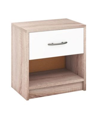 Compact Bedside Table with Drawer and Open Storage Shelf