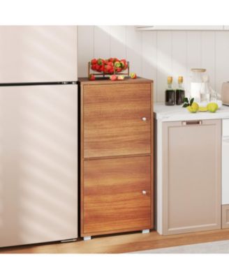 2-Tier Modern Nightstand with Adjustable Shelves and Drawer