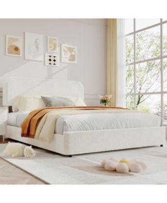 Platform Bed Frame Upholstered Velvet 4 Storage Drawers Wooden Slats Support No Box Spring Easy Assembly Noise-Free