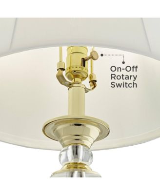 Traditional Table Lamps 28.75" Tall Set of 2 Faceted Crystal and Brass  Bell Shade for Living Room Family Bedroom