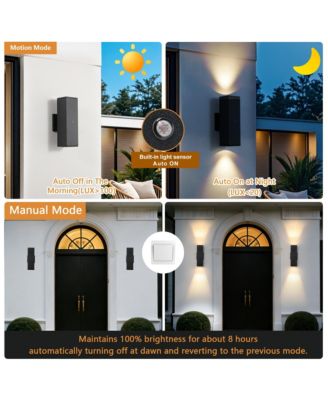2-Pack Dusk to Dawn Outdoor Wall Sconce, Square Sensor Light for Porch Patio Garage