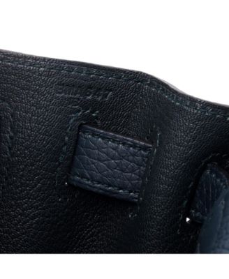 Kelly 28 Handbag Green Clemence with Palladium Hardware