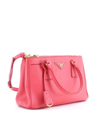 Small Galleria Double Zip Tote Saffiano Leather