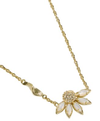 Anya Cubic Zirconia and Crystal Flower Short Pendant Necklace