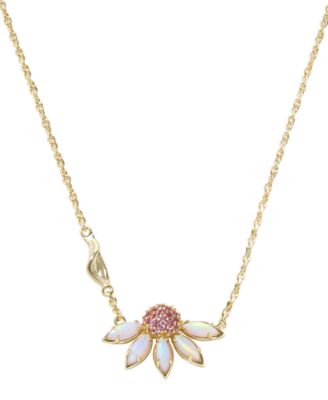 Anya Cubic Zirconia and Crystal Flower Short Pendant Necklace
