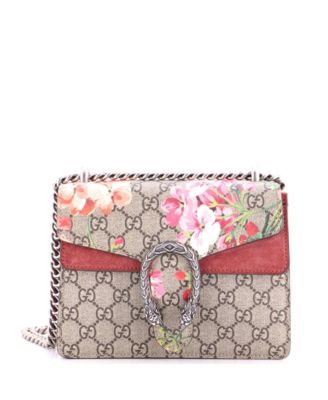 Mini Dionysus Bag Blooms Print GG Coated Canvas