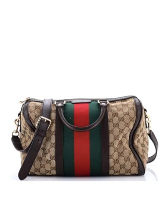 Medium Vintage Web Boston Bag GG Canvas