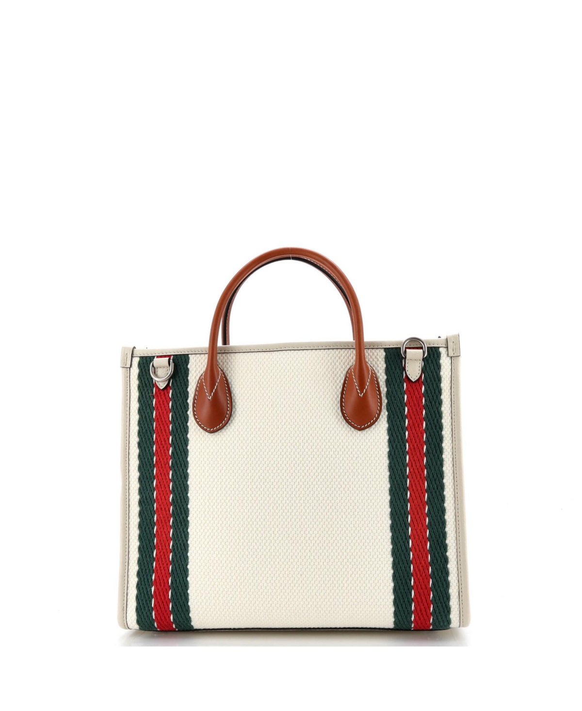 Pre-Owned Gucci Medium Interlocking G Web Tote Embroidered Canvas