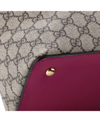 Medium Signature Fold Over Tote GG Coated Canvas with Leather