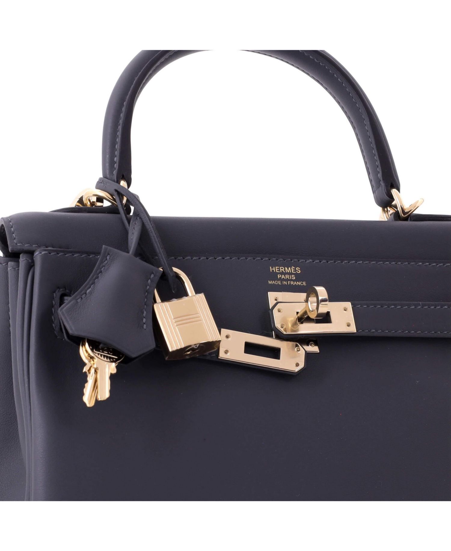Kelly 25 Handbag Verso Swift with Permabrass Hardware