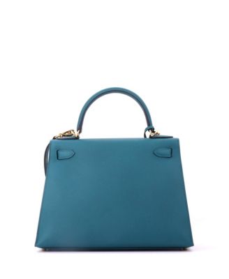 Kelly 28 Handbag Green Epsom with Gold Hardware