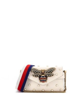 Mini Broadway Pearly Bee Shoulder Bag Embellished Leather