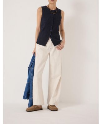 Women's Textured Sleeveless Button Through Top