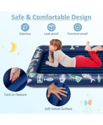 Toddler Inflatable Travel Bed with Electric Pump and Raised Bed Rails
