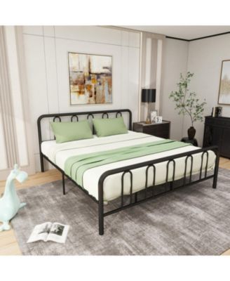King Metal Bed Frame with Headboard