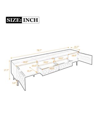 78" Modern TV Stand for TVs , Entertainment Center with Storage Cabinets, 2 Drawers and Open Shelves, Media Console for Living Room