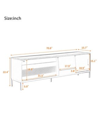  TV Stand for TVs up to 75 Inches, Media Console Entertainment Center with Drawer, Sliding Doors and Adjustable Shelves for Living Room