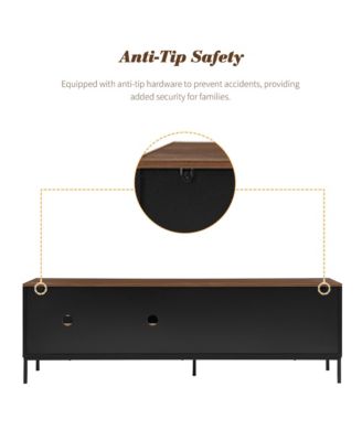 70.8 Media Console for Up to 75 TVs, Entertainment Center with Drawer, Sliding Doors and Adjustable Shelves for Living Room