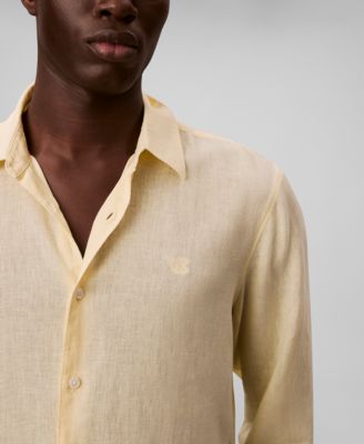 Men's Solid Linen-Blend Shirt