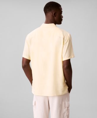 Men's Linen-Blend Classic Button-Down Shirt