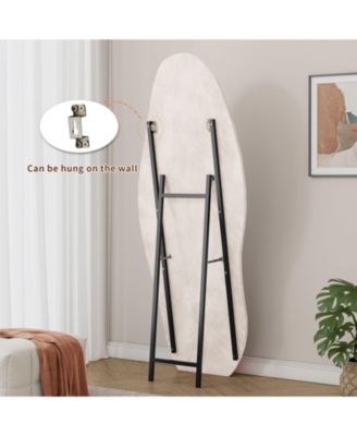 63"x24" Irregular Wavy Full-Length Mirror, Flannel Wood Frame