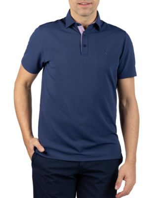 Men's Micro Grid Textured Performance Polo Shirt