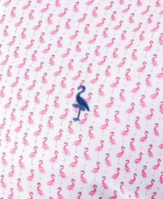 Men's Flamingos Printed Performance Polo Shirts