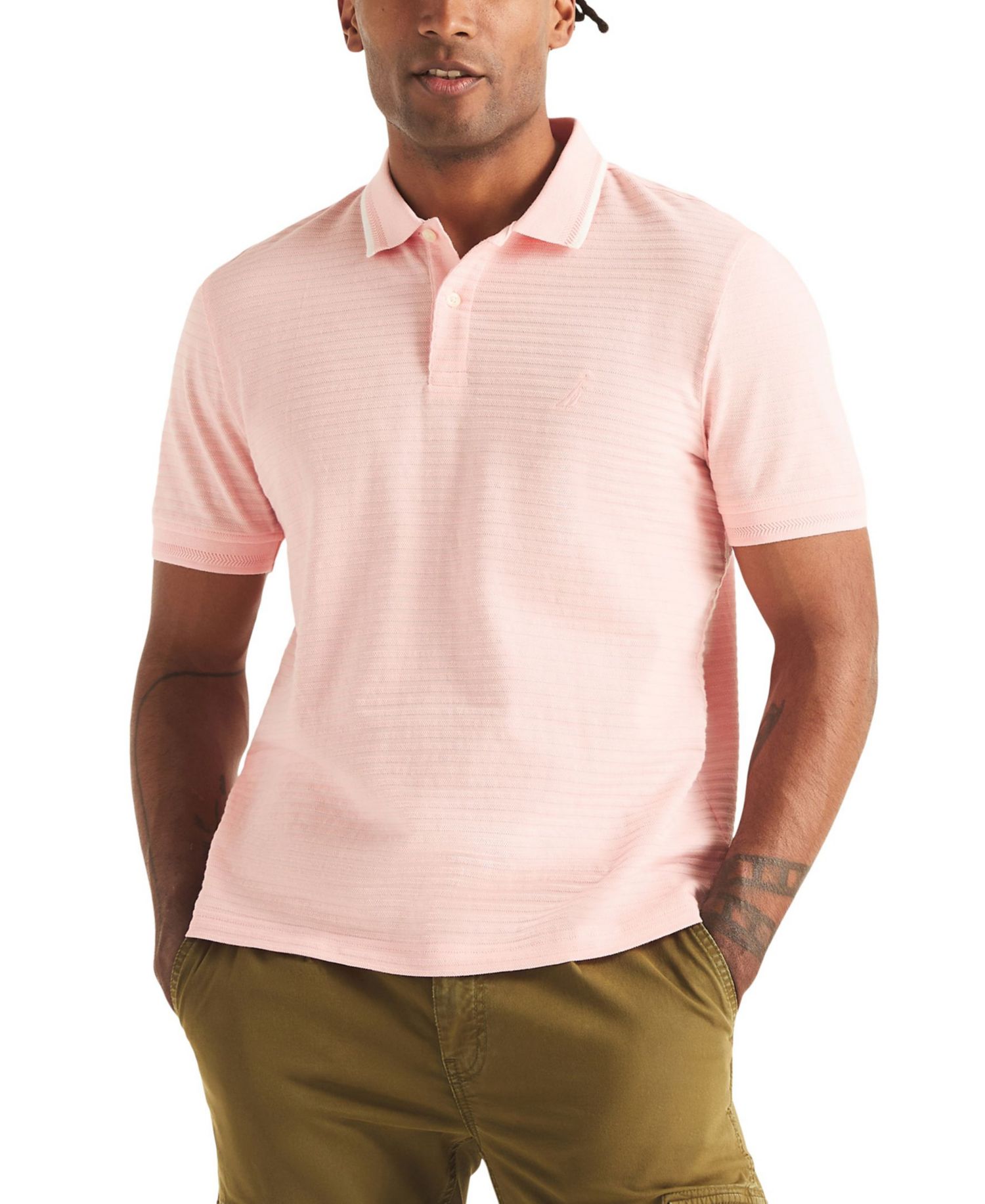 Men's Short-Sleeve Jacquard Polo Shirt