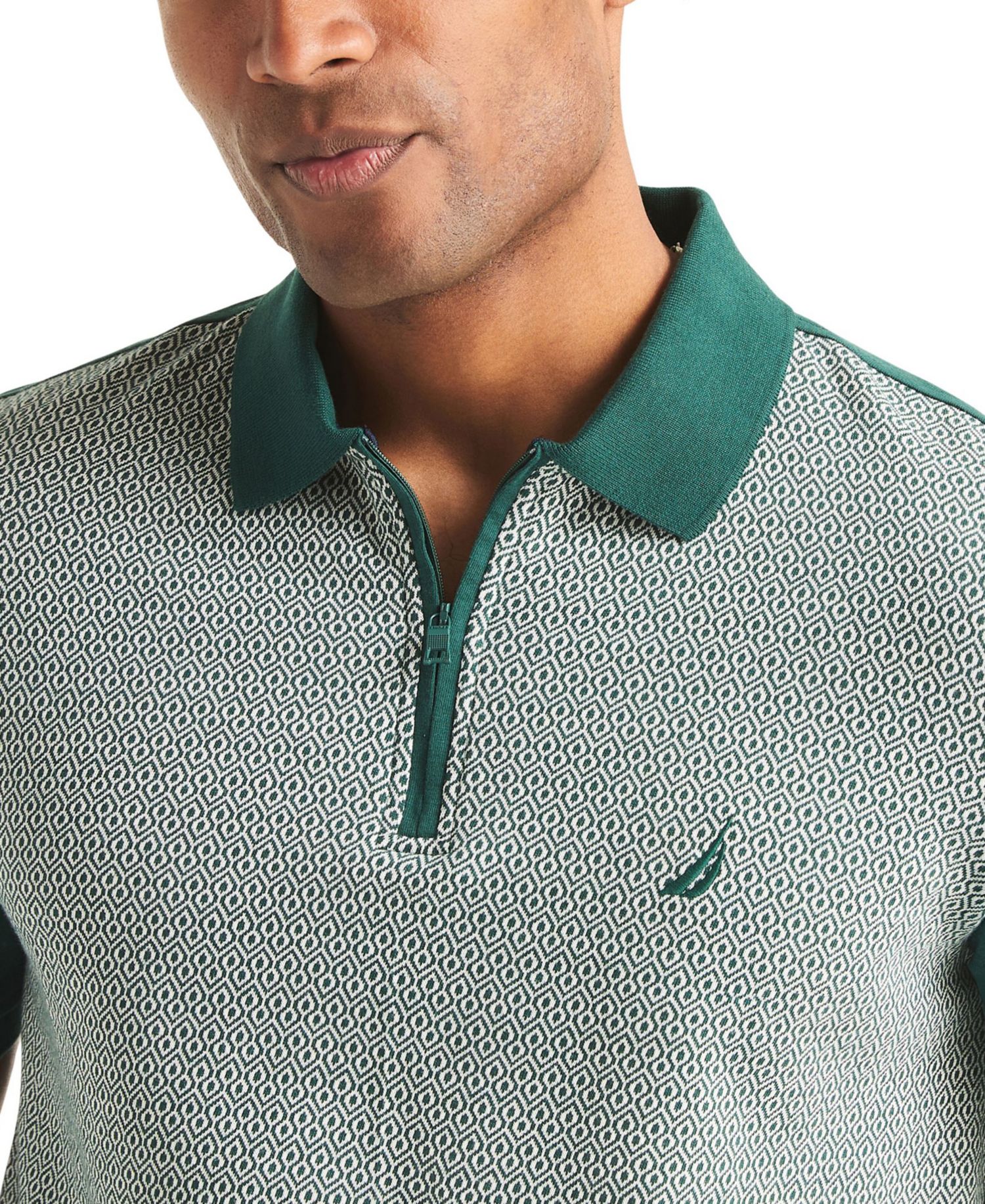 Men's Short-Sleeve Jacquard Polo Shirt