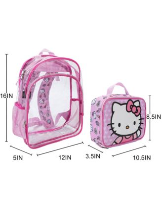 2-Piece 16" Kids Clear Backpack and Lunch Box Set For School And Travel