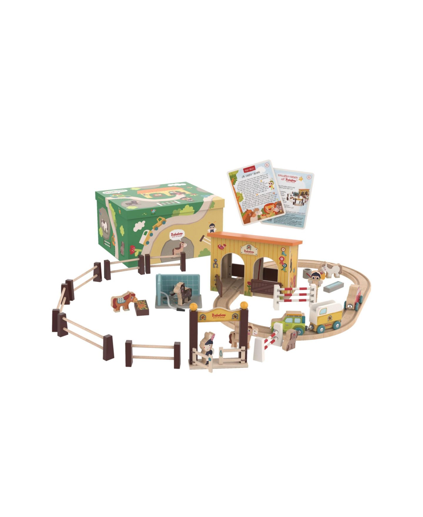 Детский игровой набор Bababoo and friends Horse Stable Wooden 66-Piece Playset, Ages 2+, цвет: Open Miscellaneous — фото 5