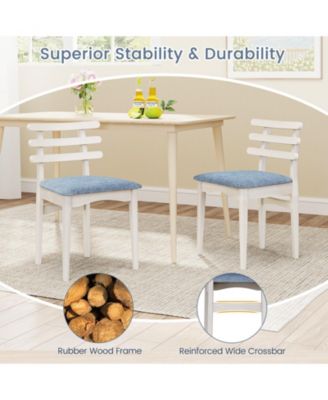 Fabric Kitchen Side Chairs Set of Two with Wood Frame