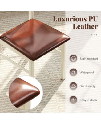 PU Leather Wooden Dining Chairs Set of Two