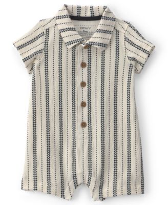 Baby Boys' Striped Short-Sleeve Romper