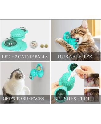 Zeus and Ruta Windmill Style Rotating Suction Cup Cat Toy Spinning Interactive Window Mounted Kitten Plaything