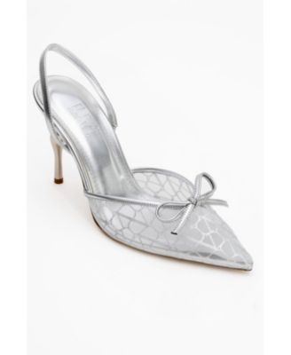 Women's Peony Mesh Bow Pointed Toe Pump