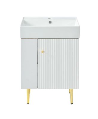 Rectangular Ceramic Bathroom Vessel Sink, Scratch and Stain Resistant, Modern White Countertop Basin, 21.6"x12.2"x5.1"