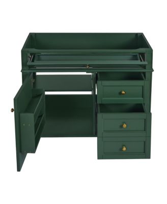 36 Inch Modern Bathroom Vanity without Top Sink, Soft Close Drawers and Adjustable Shelf for Small Spaces