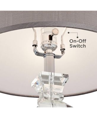 Sherry 25" High Modern Table Lamps Set of 2 Clear Crystal Living Room Bedroom Bedside Nightstand House