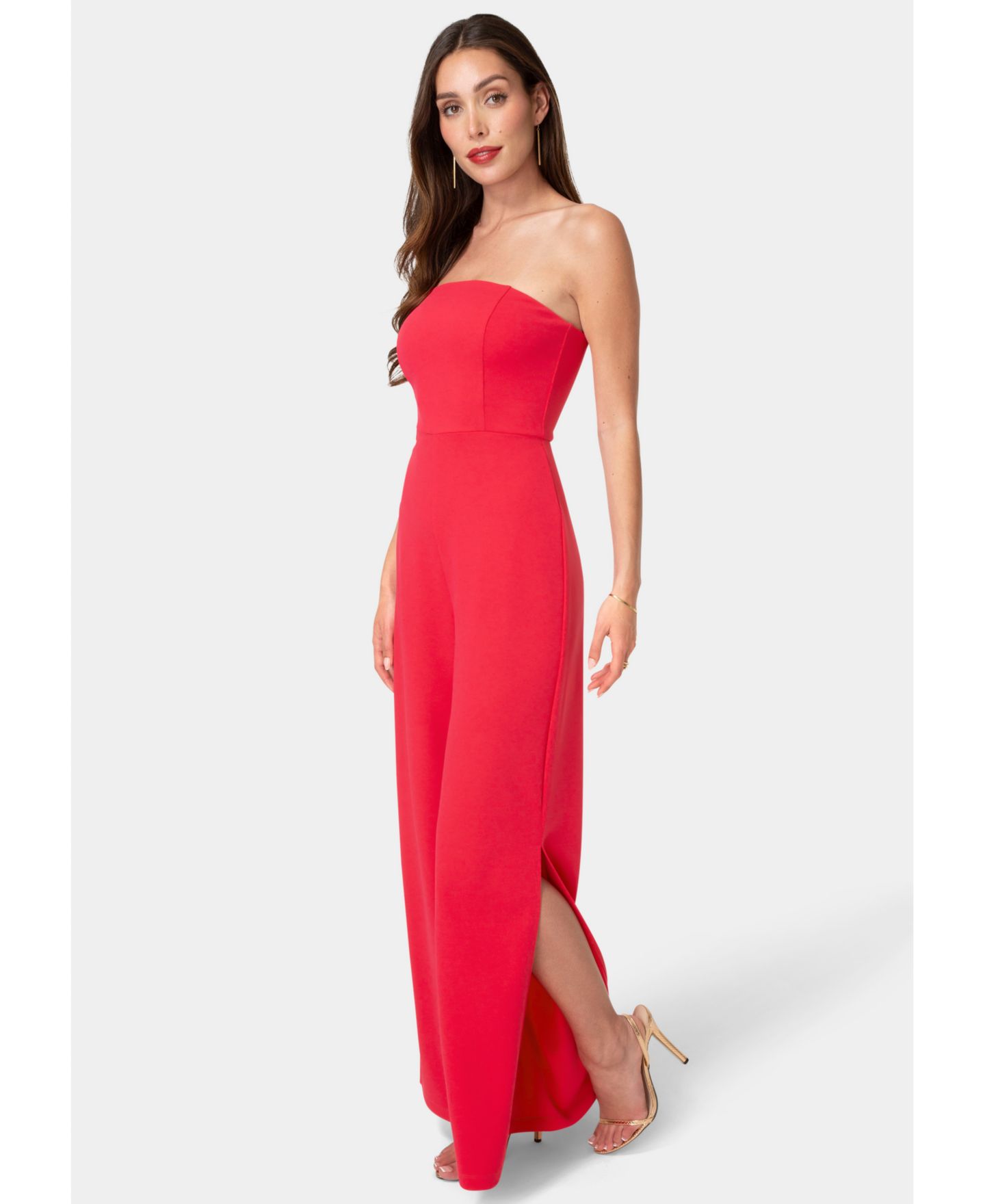 Женский комбинезон Bebe Strapless A-Line Jumpsuit, цвет: Фуксия — фото 2