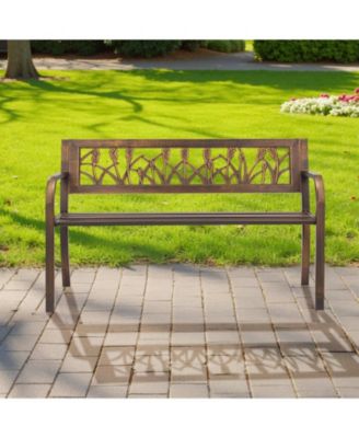 30-Inch Steel Frame Bench with Slatted Seat