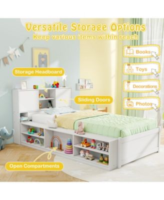 Bed Frame with Trundle and Built In Power Outlets