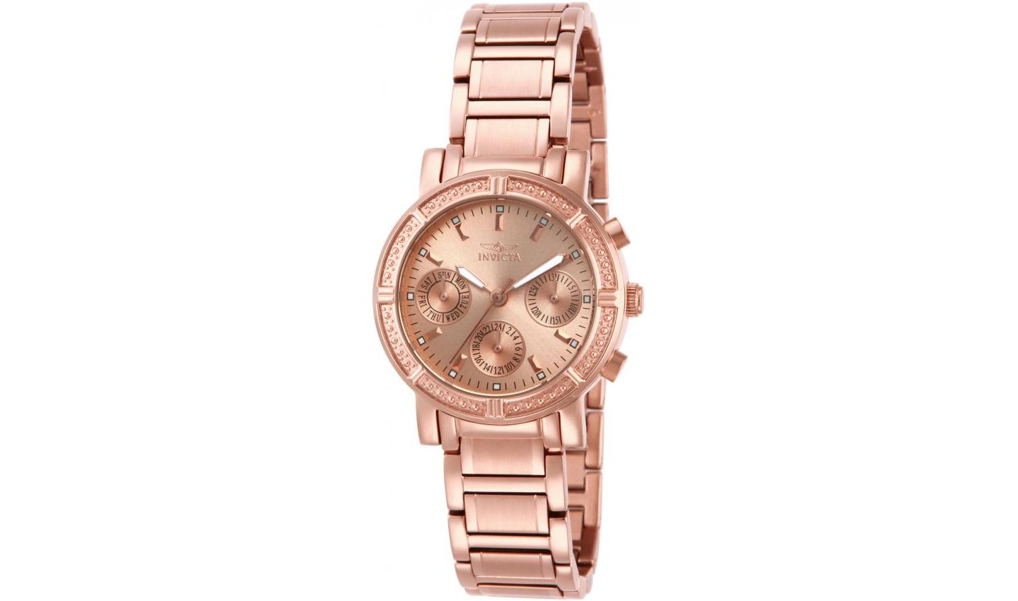 Женские часы Invicta 14874 Wildflower Quartz Chronograph Dial, цвет: Розовое золото — фото 1
