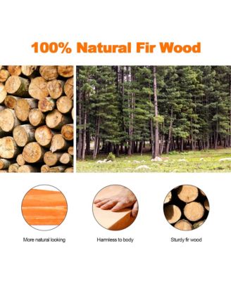 2-Tier Wooden Raised Garden Bed Container w/2 Cylindrical Planter Boxes and Trellis