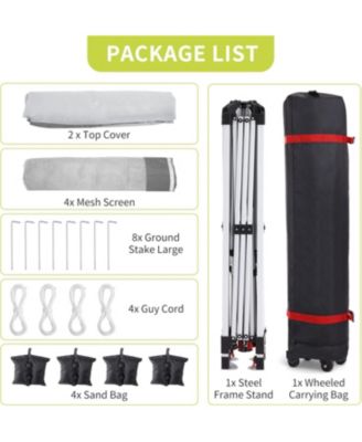 Pop Up Gazebo, 12x12 Outdoor Canopy Tent with Mosquito Netting, Pop Up Canopy Tent with Curtains