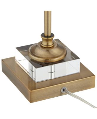 Julia 29 1/2" Tall Skinny Buffet Traditional End Table Lamp USB Dimmer Gold Finish Crystal Living Room Charging