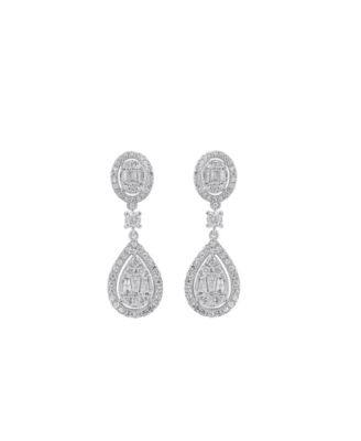 Diamond Drop Earrings (1-1/2 ct. t.w.) in 14k White Gold