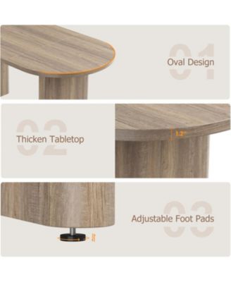 Oval Dining Table for 6-8 People, Long Large Kitchen Table with Thick Sturdy Wooden Base, Farmhouse Dining Room Table for for Kitchen