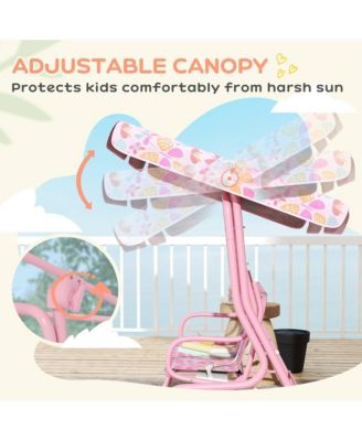 Kids Porch Swing, 2-Seater Outdoor Patio Swing with Safety Belt