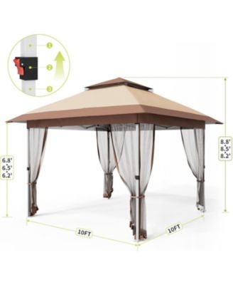 Pop Up Gazebo, Outdoor Canopy Tent with Mosquito Netting, Pop Up Canopy Tent with Curtains